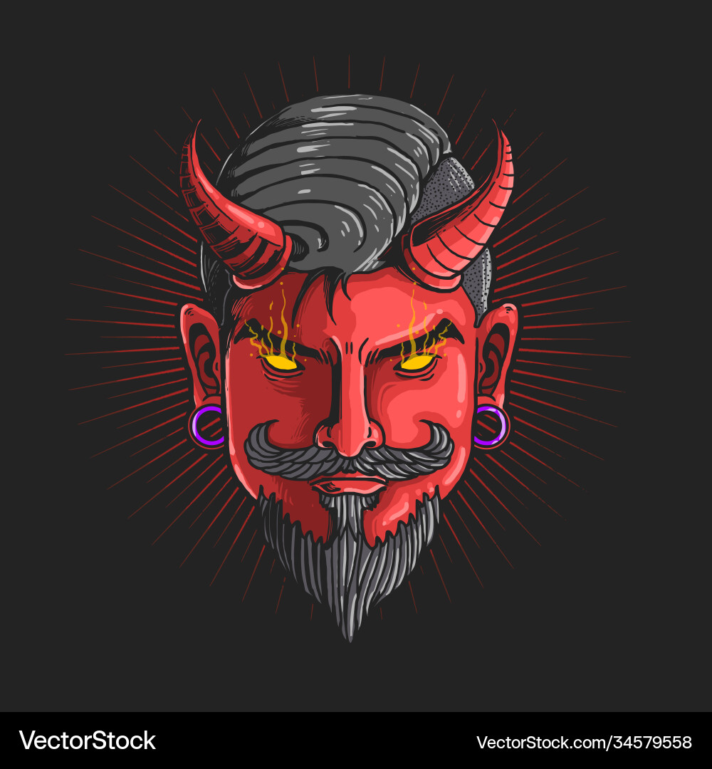 Devil Head Graphic - Evil Demon vector image