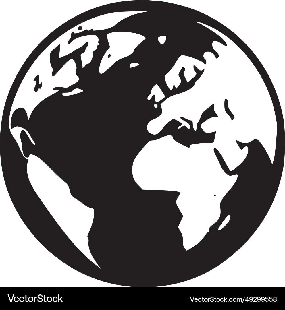 Earth - black and white Royalty Free Vector Image