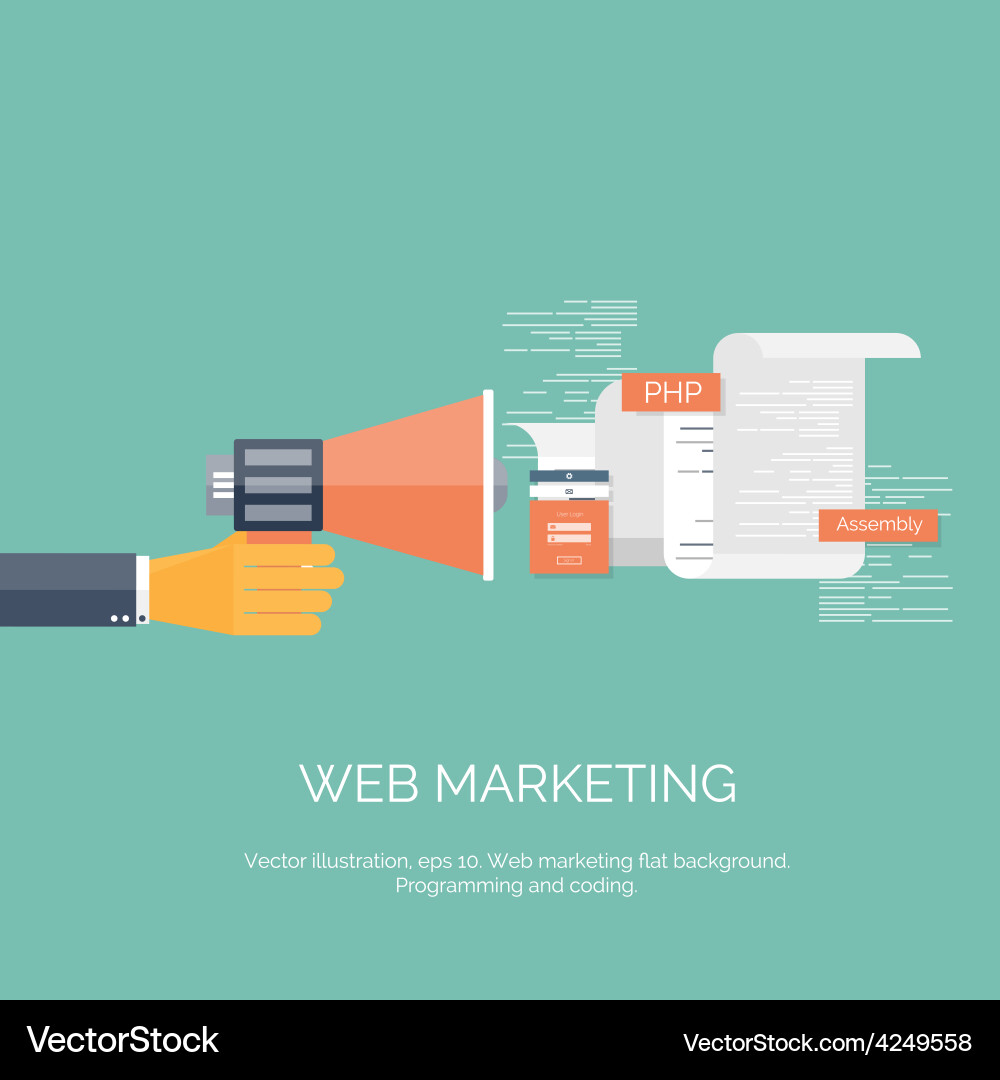 Flat computing background vector image