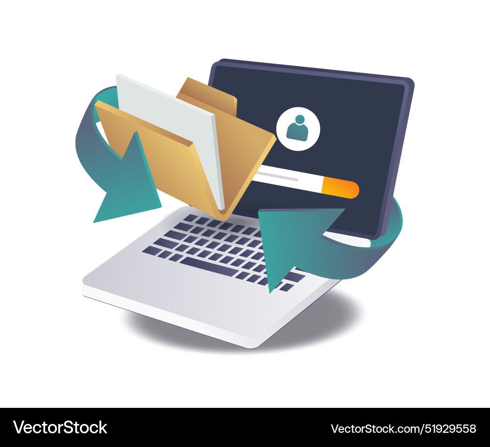 Managing personal data folders on your computer vector image