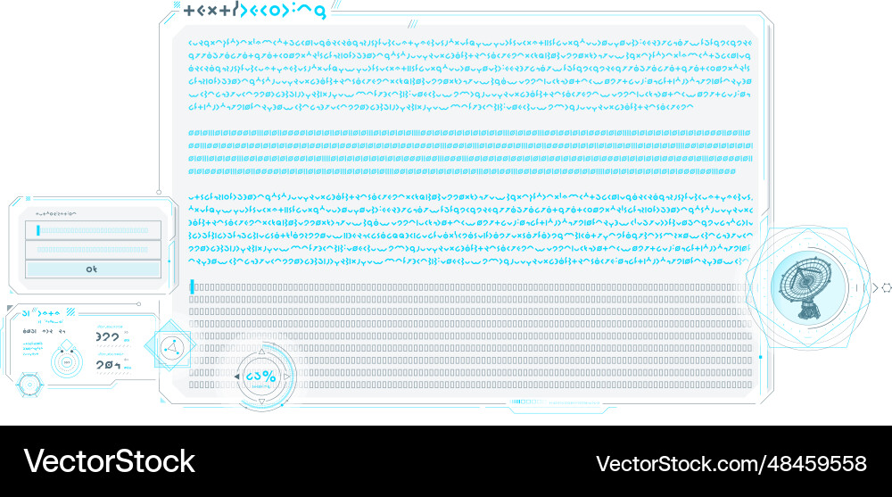 Sci-fi interface of data decoding program Sci-fi interface of data decoding program vector image