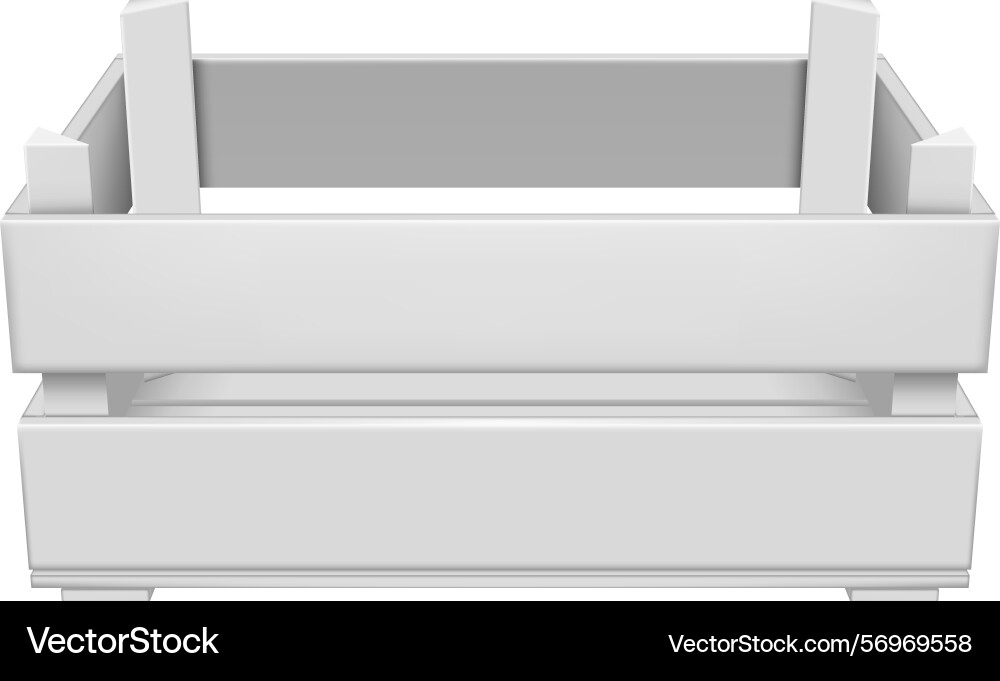 White wooden crate rectangular shape with two White wooden crate rectangular shape with two vector image