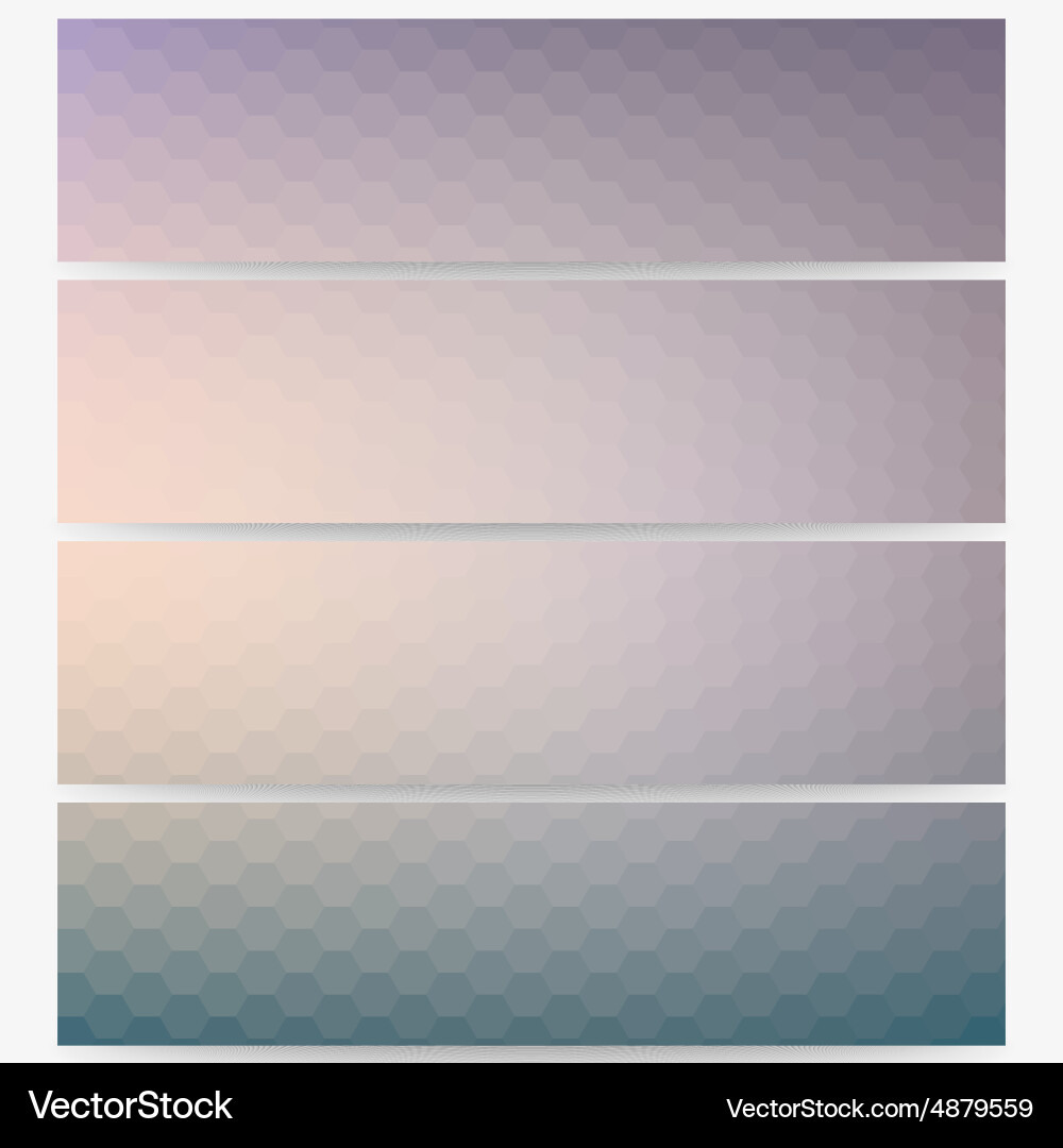 Abstract hexagonal headers set blurred design vector image