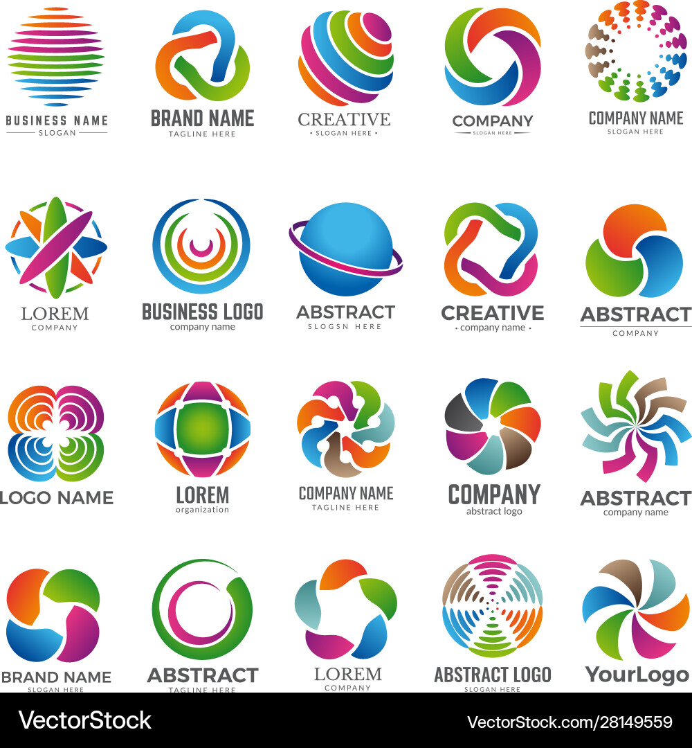 Business Globe Logo - Round & Colorful vector image