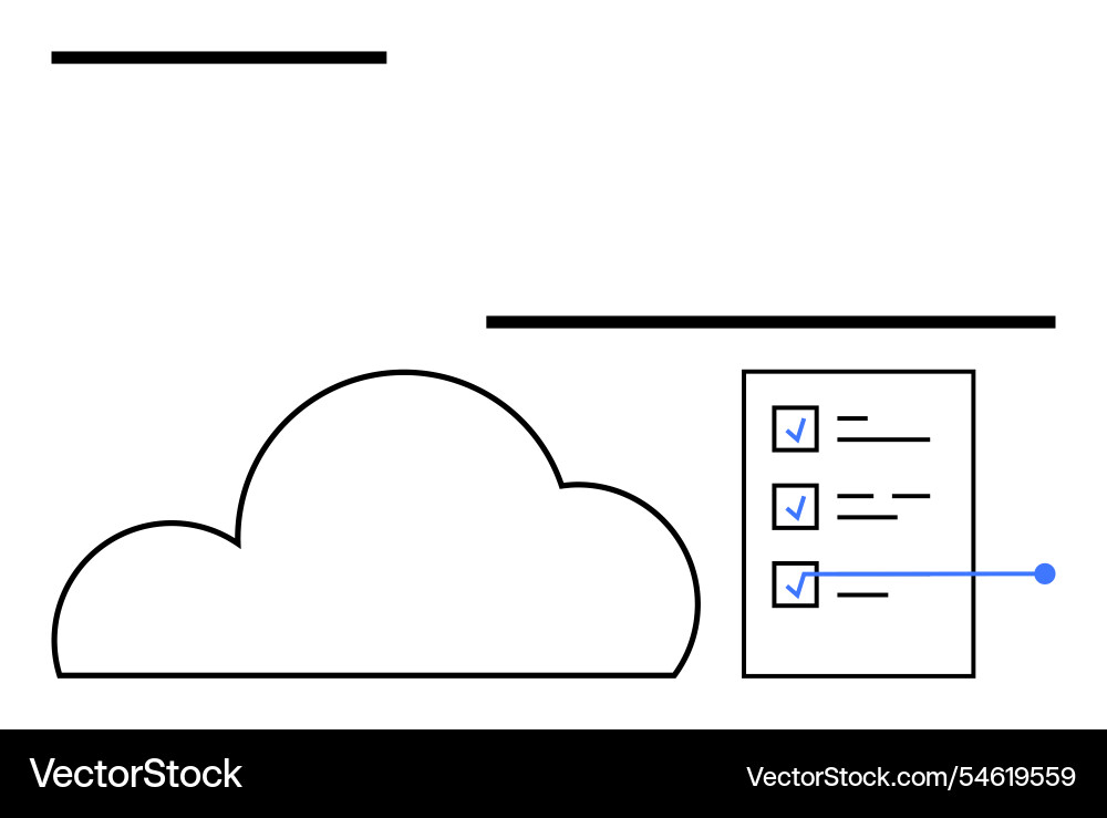 Cloud storage management with checklist and task Vector Image