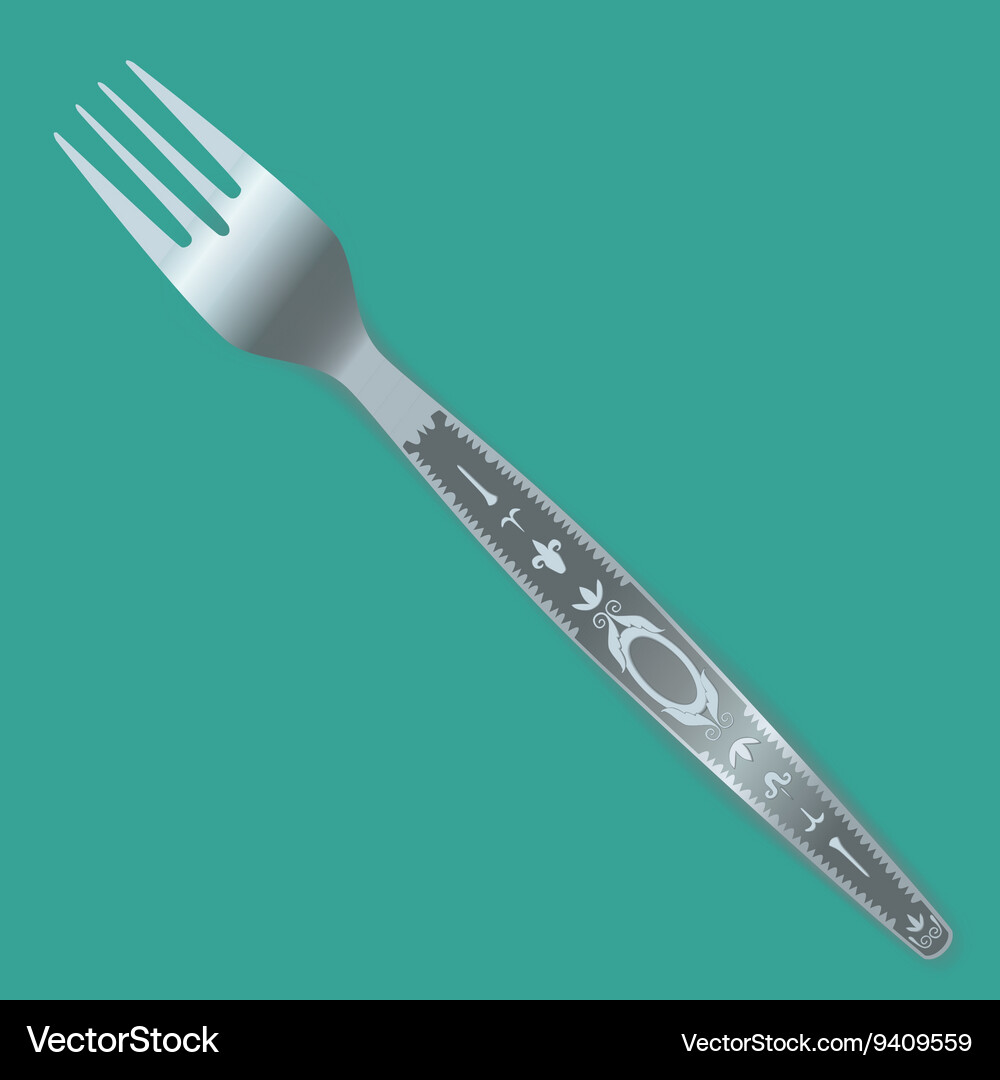 Fork with ornamental pattern Vector Image
