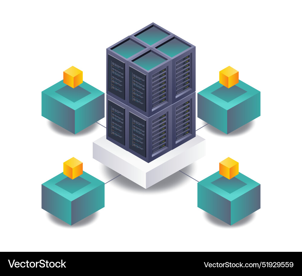 Managing server data with blockchain technology Managing server data with blockchain technology vector image