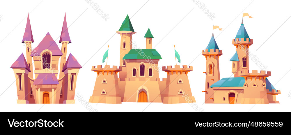 Medieval fairytale kingdom castle cartoon Medieval fairytale kingdom castle cartoon vector image