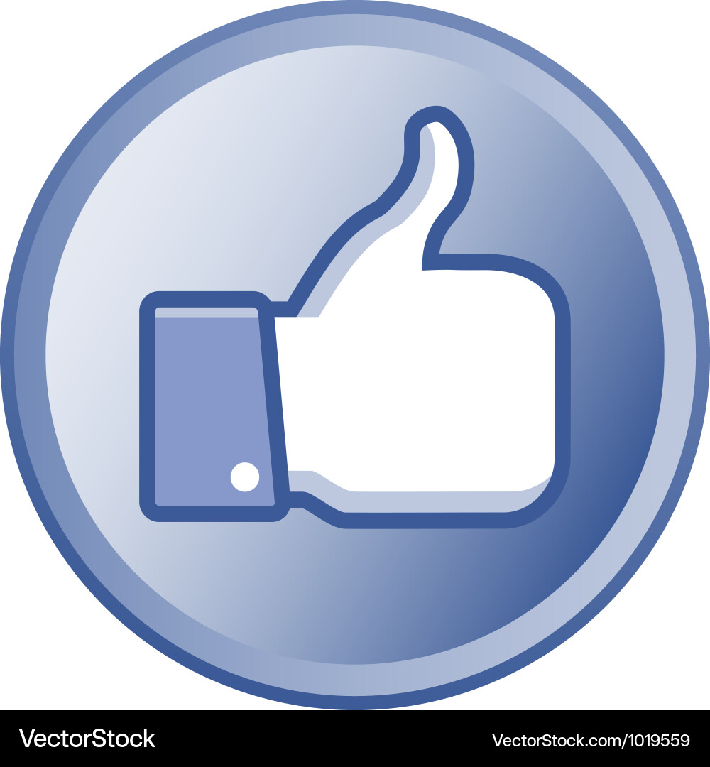 Thumb up round button vector image