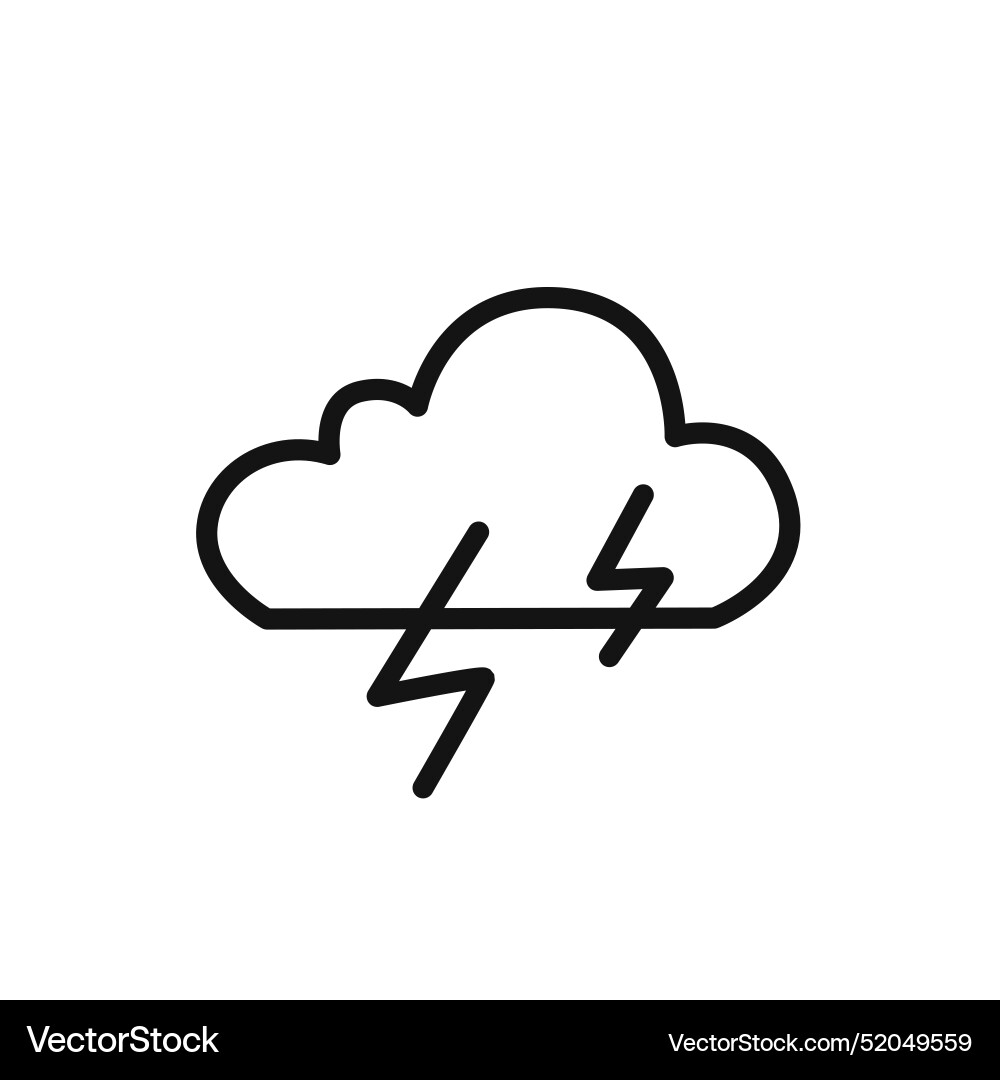 Thunder lightning icon linear graphics sign vector image
