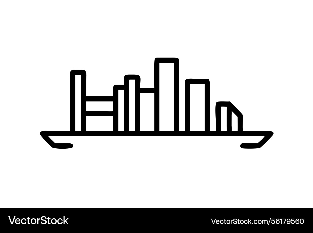 Bookshelf turning into a city skyline at dusk Bookshelf turning into a city skyline at dusk vector image