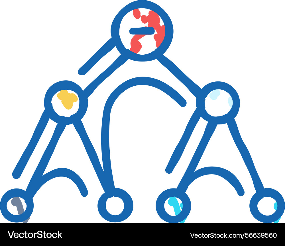 Depth first search dfs icon doodle Depth first search dfs icon doodle Vector Image