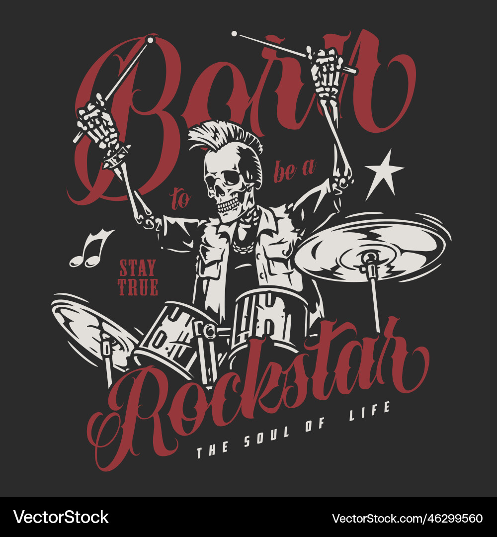 Musician geboren Rockstar bunte Flyer Musician geboren Rockstar bunte Flyer vektorbild