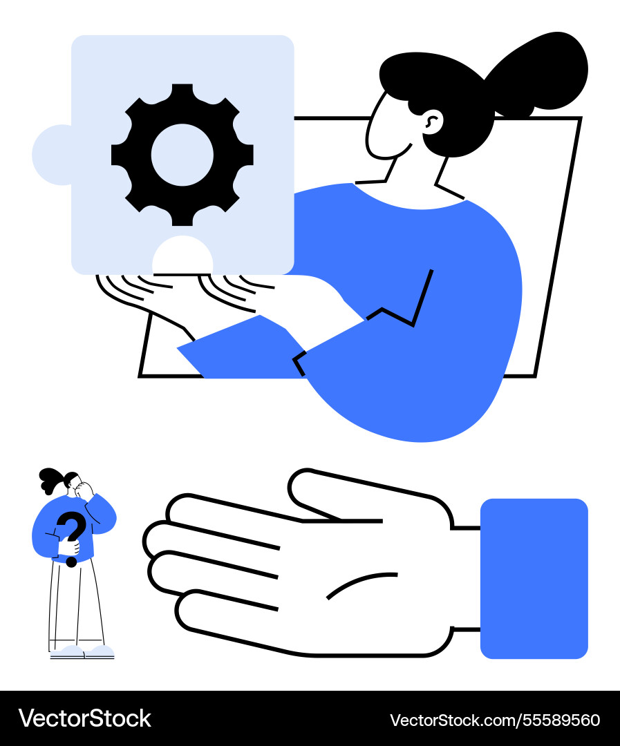 Problem-solving and innovation concept with puzzle Problem-solving and innovation concept with puzzle vector image