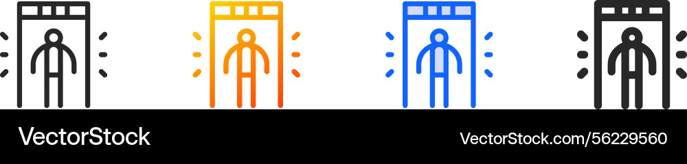 Security control iconthin linear gradient blue Security control iconthin linear gradient blue vector image