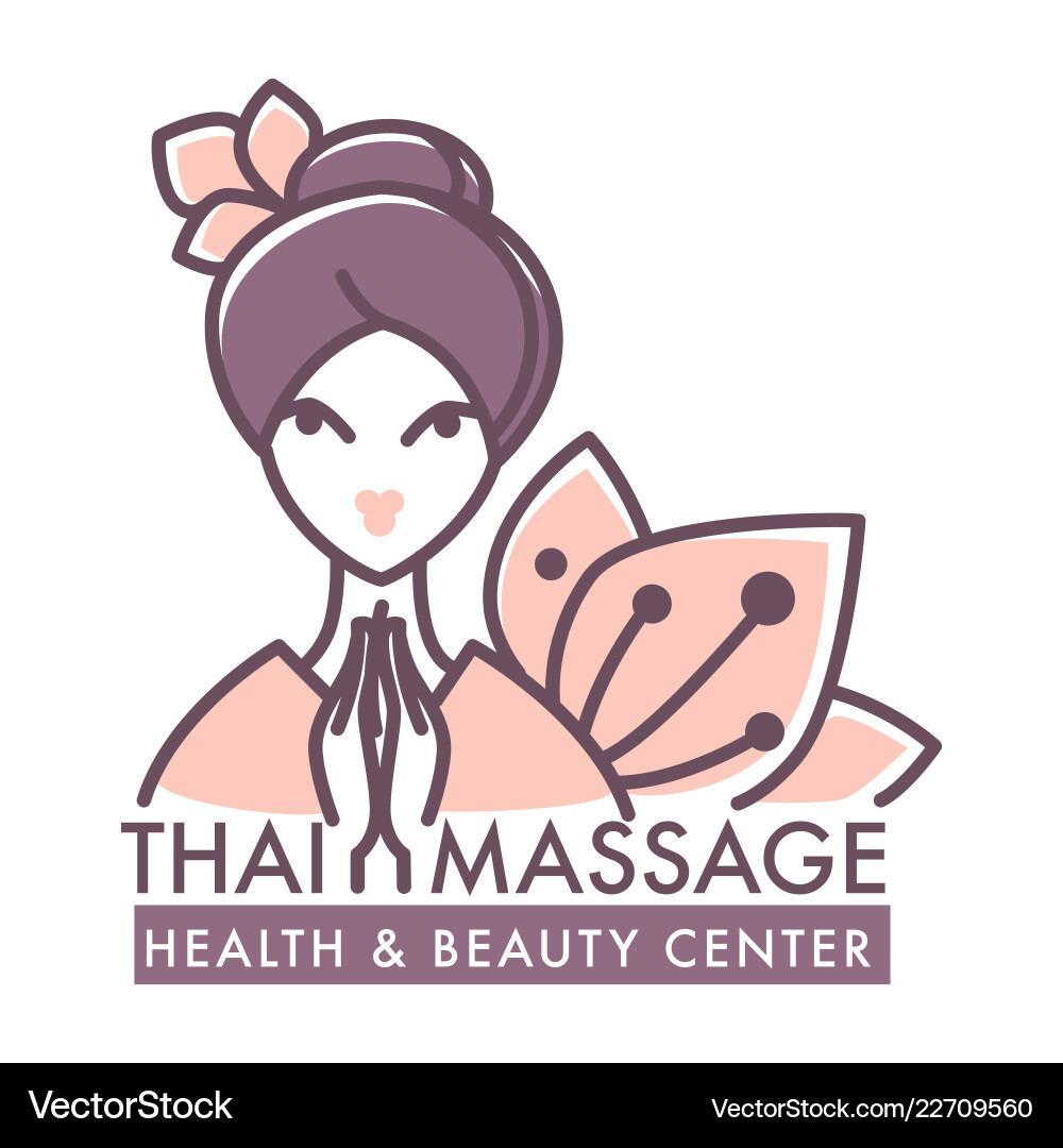 Thai massage health and beauty salon center poster Thai massage health and beauty salon center poster vector image