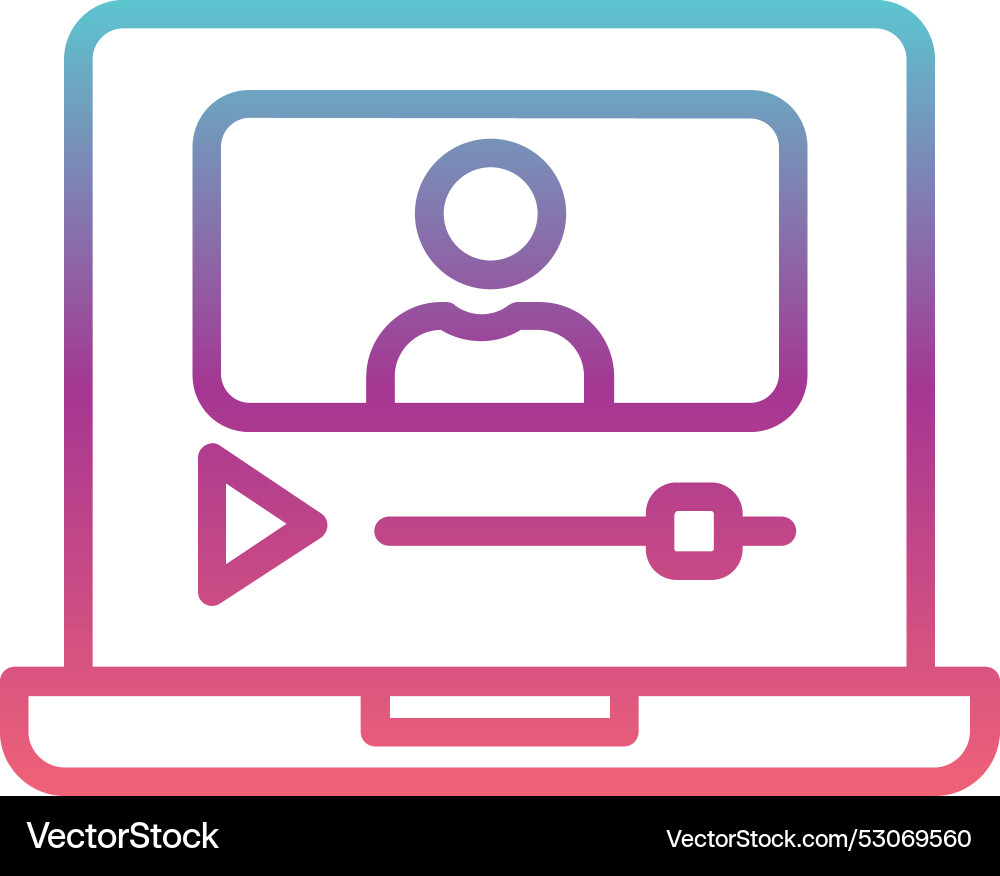 Vlogger line gradient design Vector Image