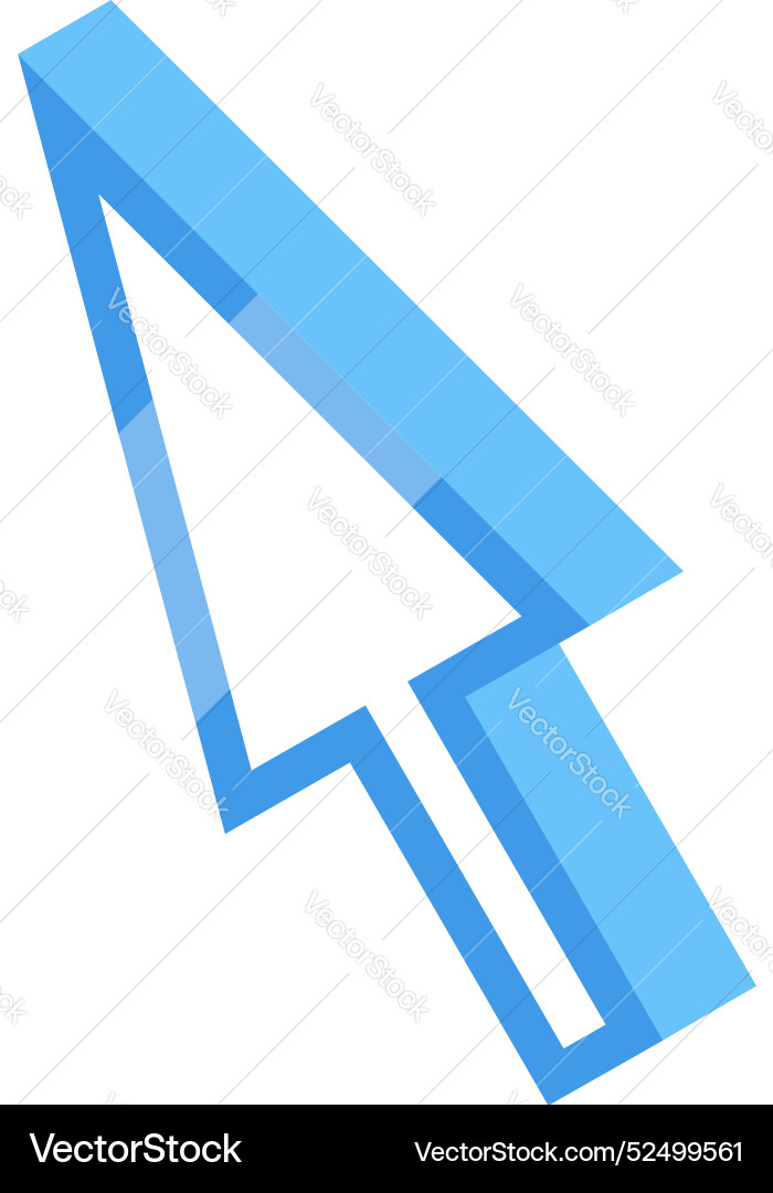 Blue cursor pointing on empty space with white Blue cursor pointing on empty space with white vector image
