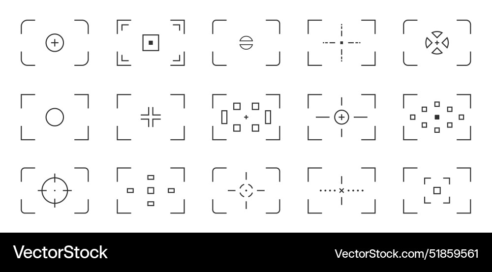 Camera Viewfinder UI - Focus Grid Vector Image