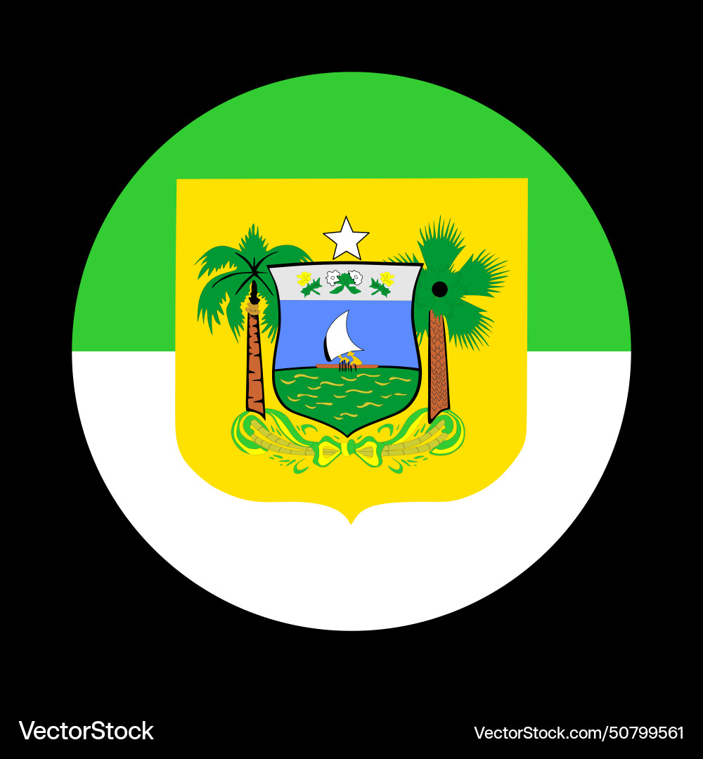 Circle badge rio grande do norte flag Royalty Free Vector