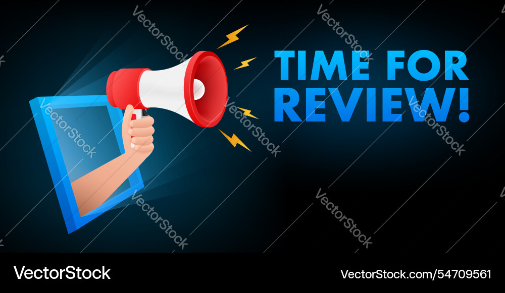 Hand holding megaphone emerging from window Vector Image