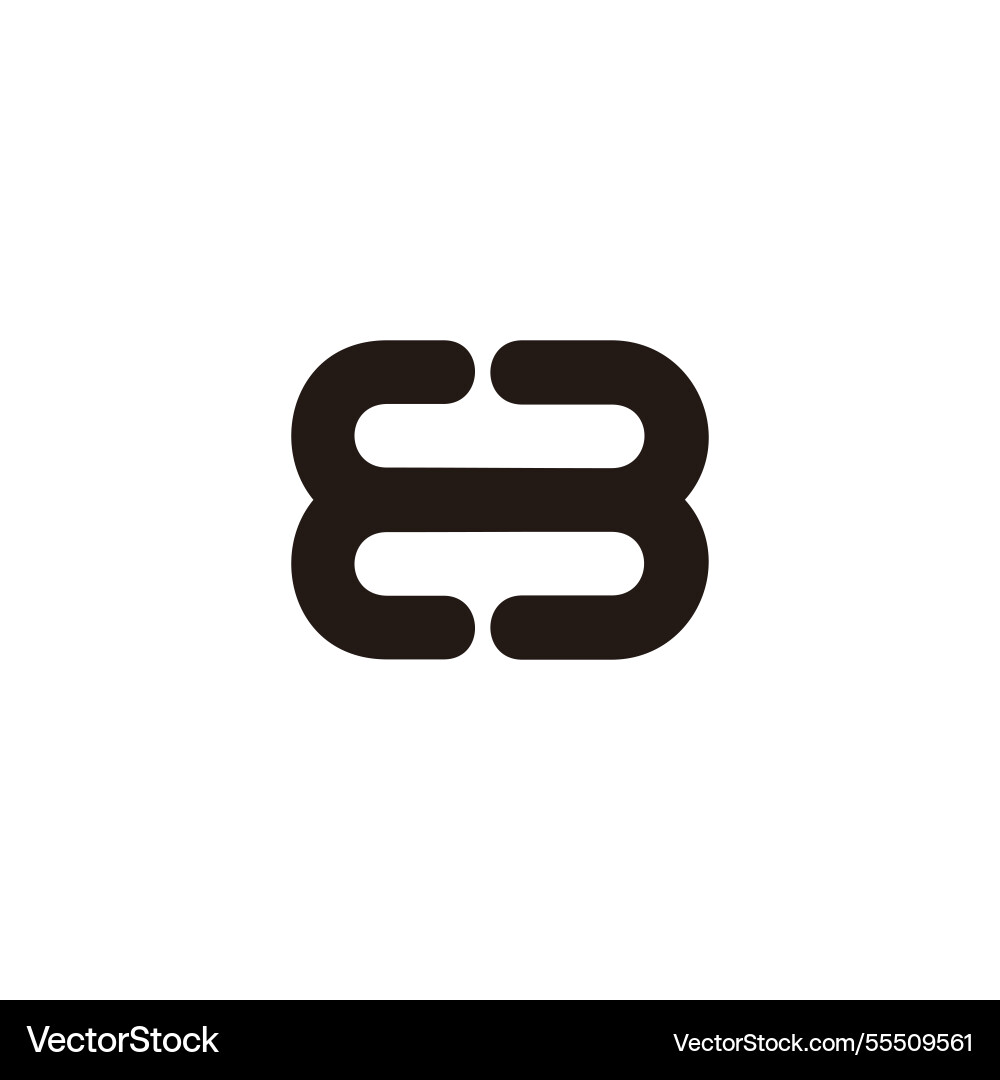 Letter linked curves loop motion simple logo Letter linked curves loop motion simple logo Vector Image