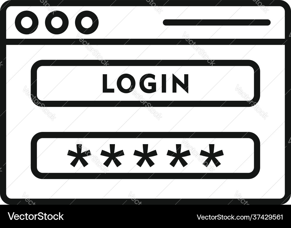 Login page authentication icon outline style Login page authentication icon outline style Vector Image