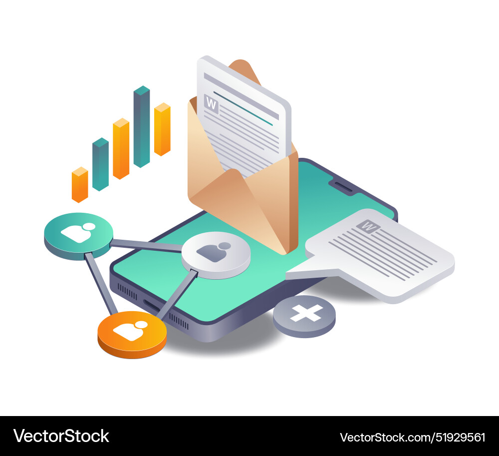 Maximizing email interaction in your digital Maximizing email interaction in your digital vector image