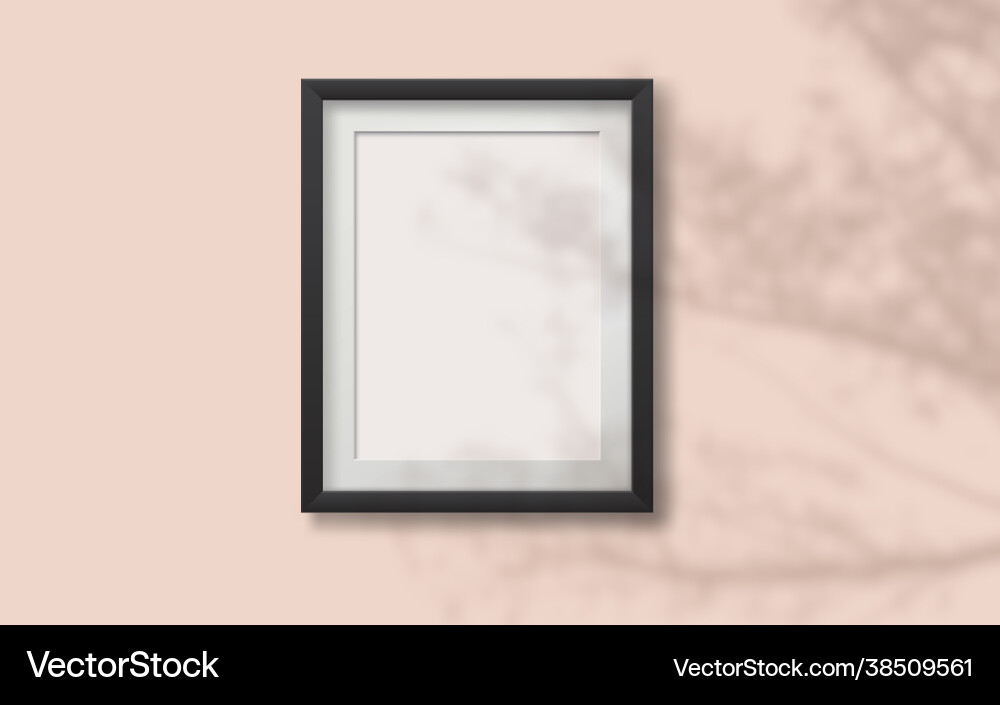 Realistic mockap with photo frame vector image