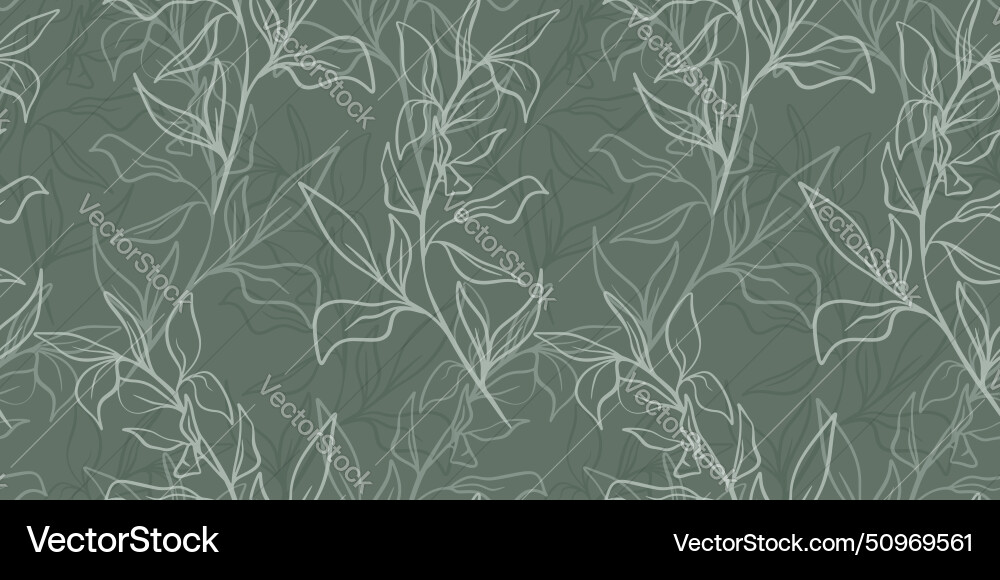 Seamless pattern with hand drawn botanical and Vector Image