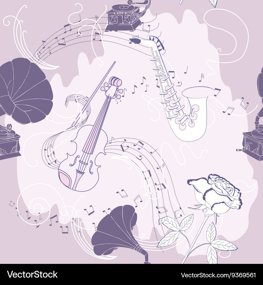 Seamless pattern with music Vector Image