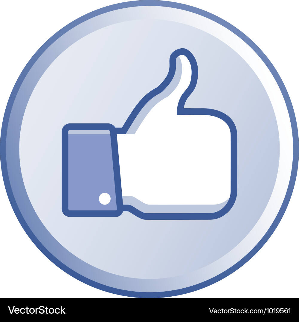 Thumb up round button Vector Image