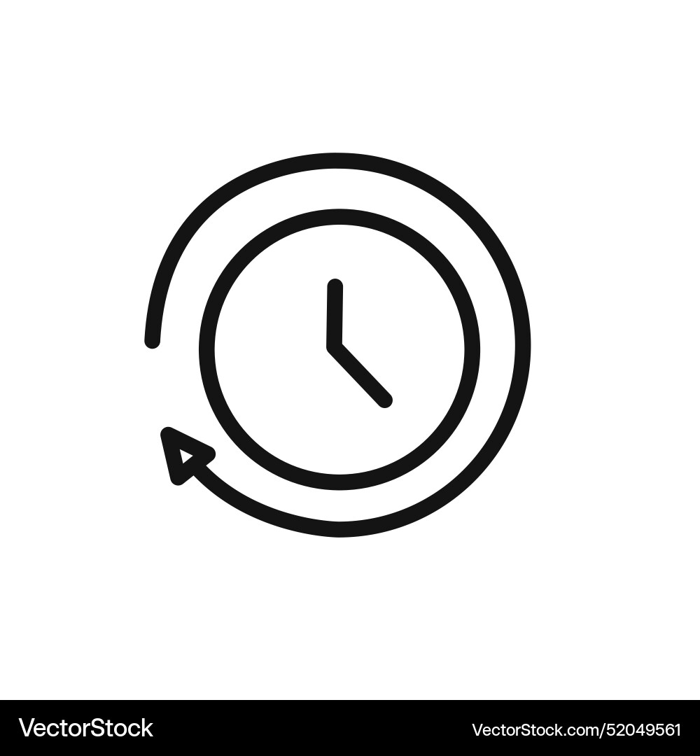 Time passing icon linear graphics sign vector image
