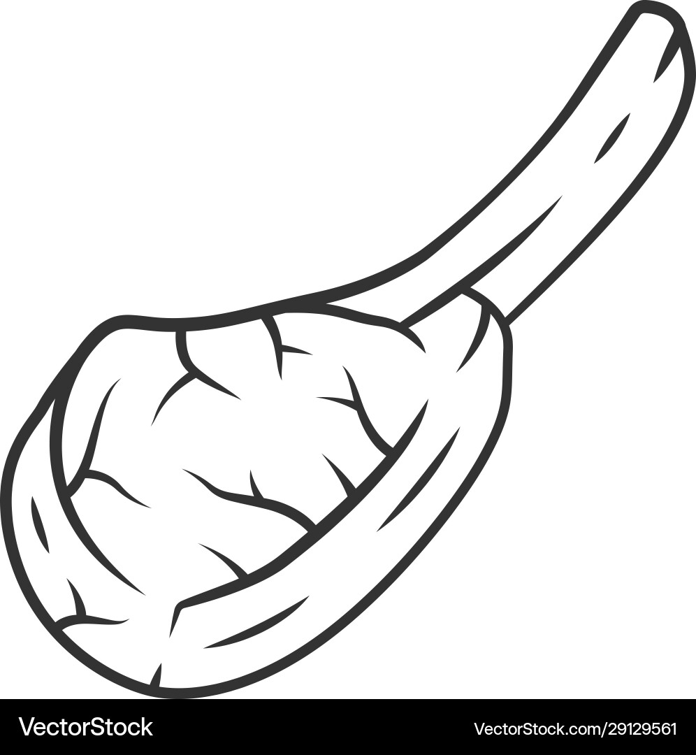 Tomahawk Steak Icon - Linear Style vector image