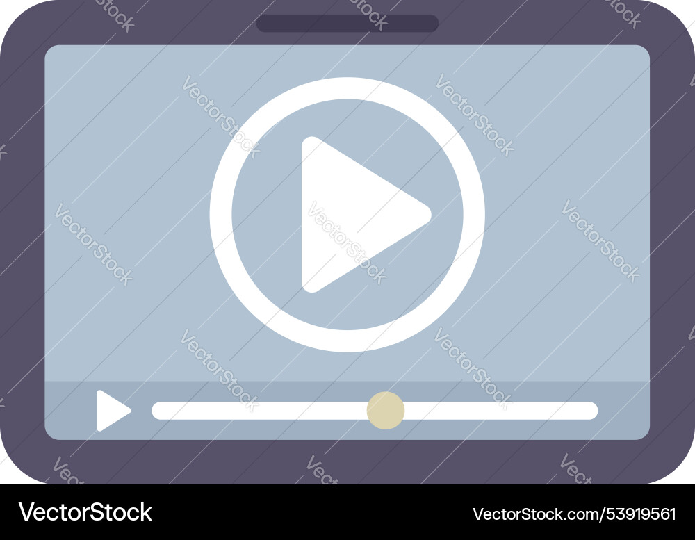 Video player interface displaying on a tablet Video player interface displaying on a tablet vector image