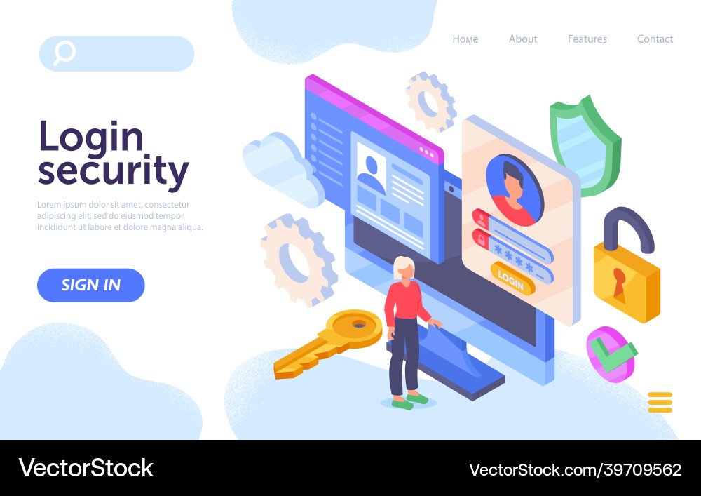 Account login and password concept Account login and password concept vector image