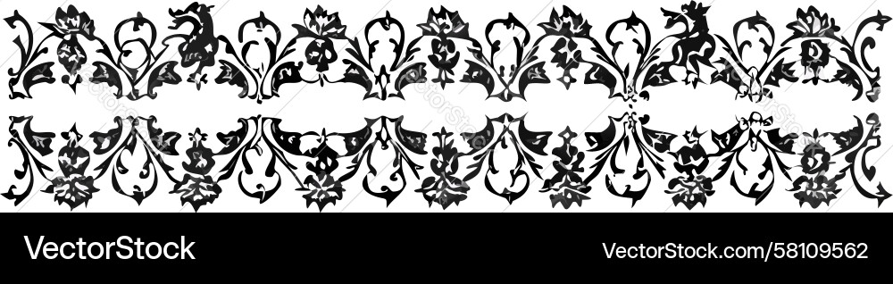 Baroque Scroll Pattern Vector Image