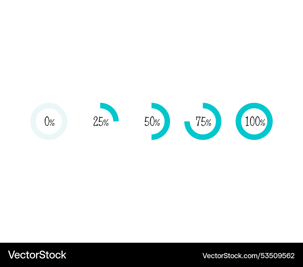 Collection loading bar status icon set of loaded Vector Image