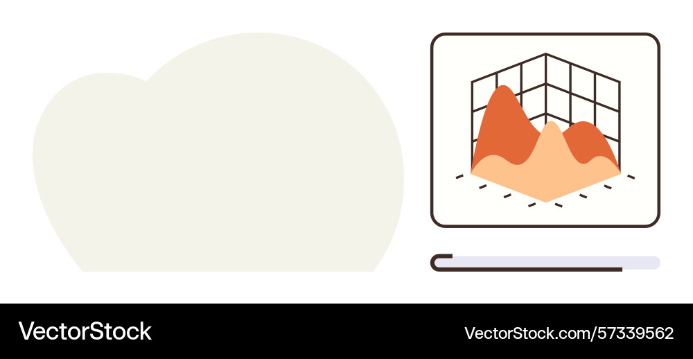 Data visualization on screen with 3d chart Data visualization on screen with 3d chart vector image