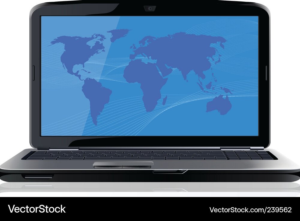 Open Laptop Computer Vector Image