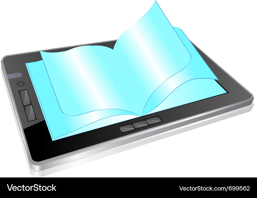 Tablet with Book Display Vector Image