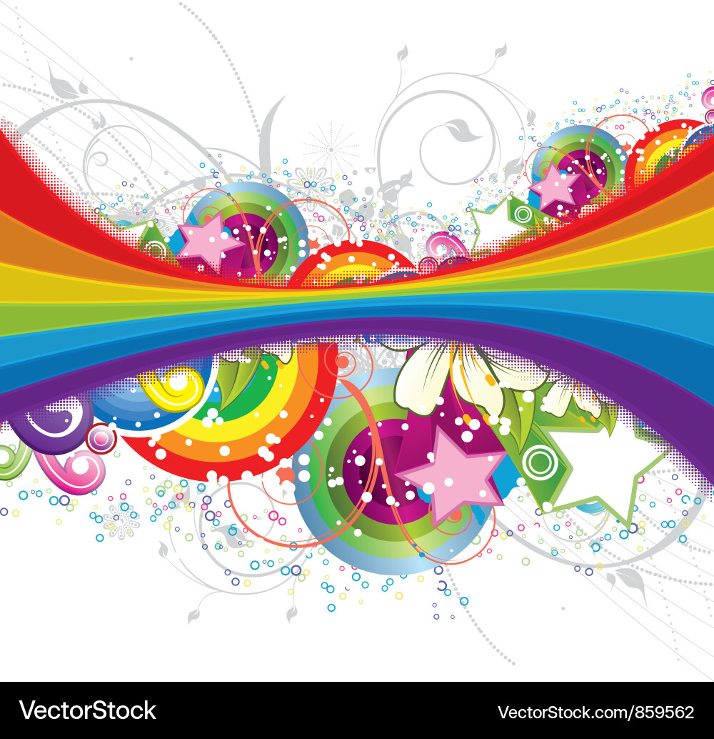 Vibrant Rainbow Starburst Background Vector Image