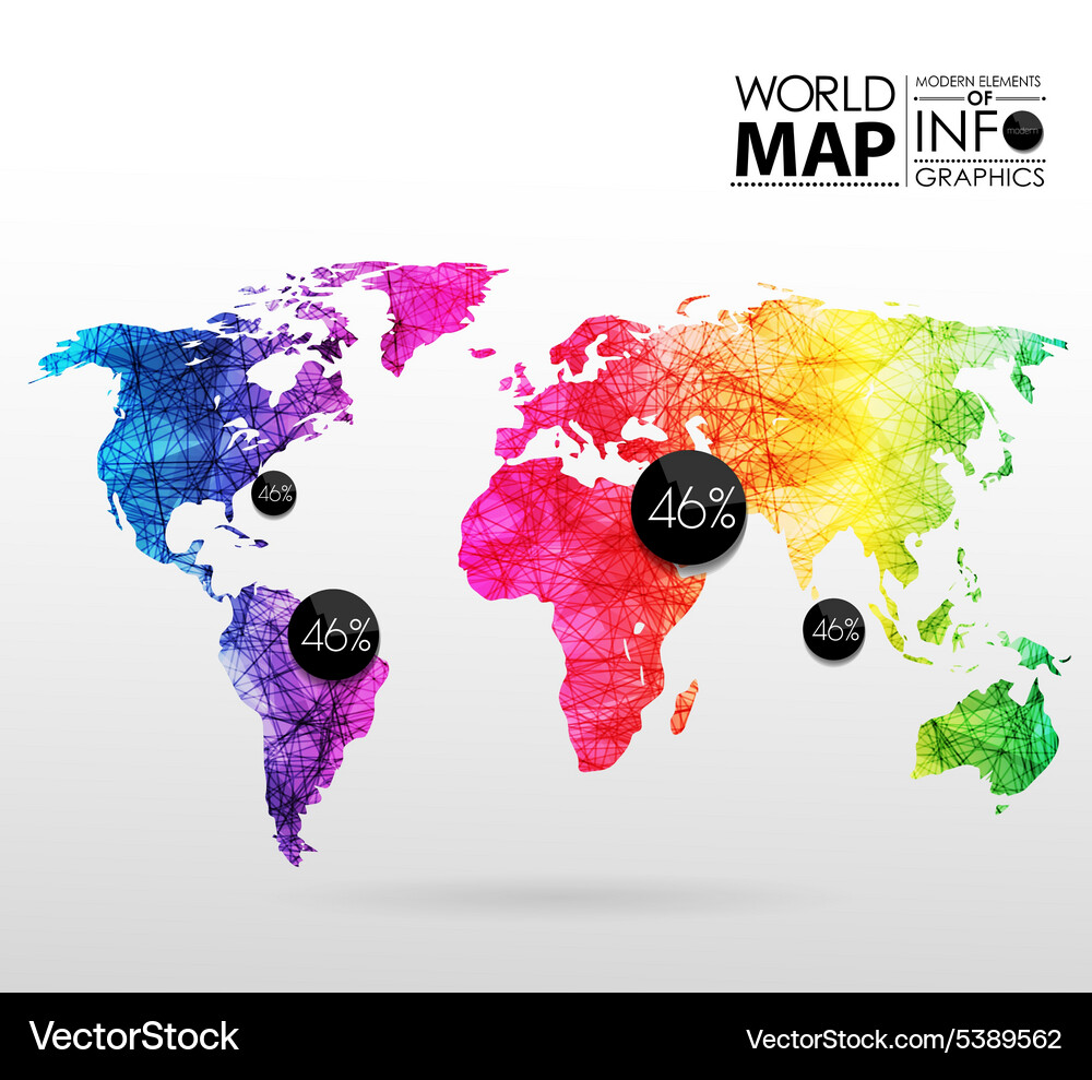 World map background in polygon Vector Image