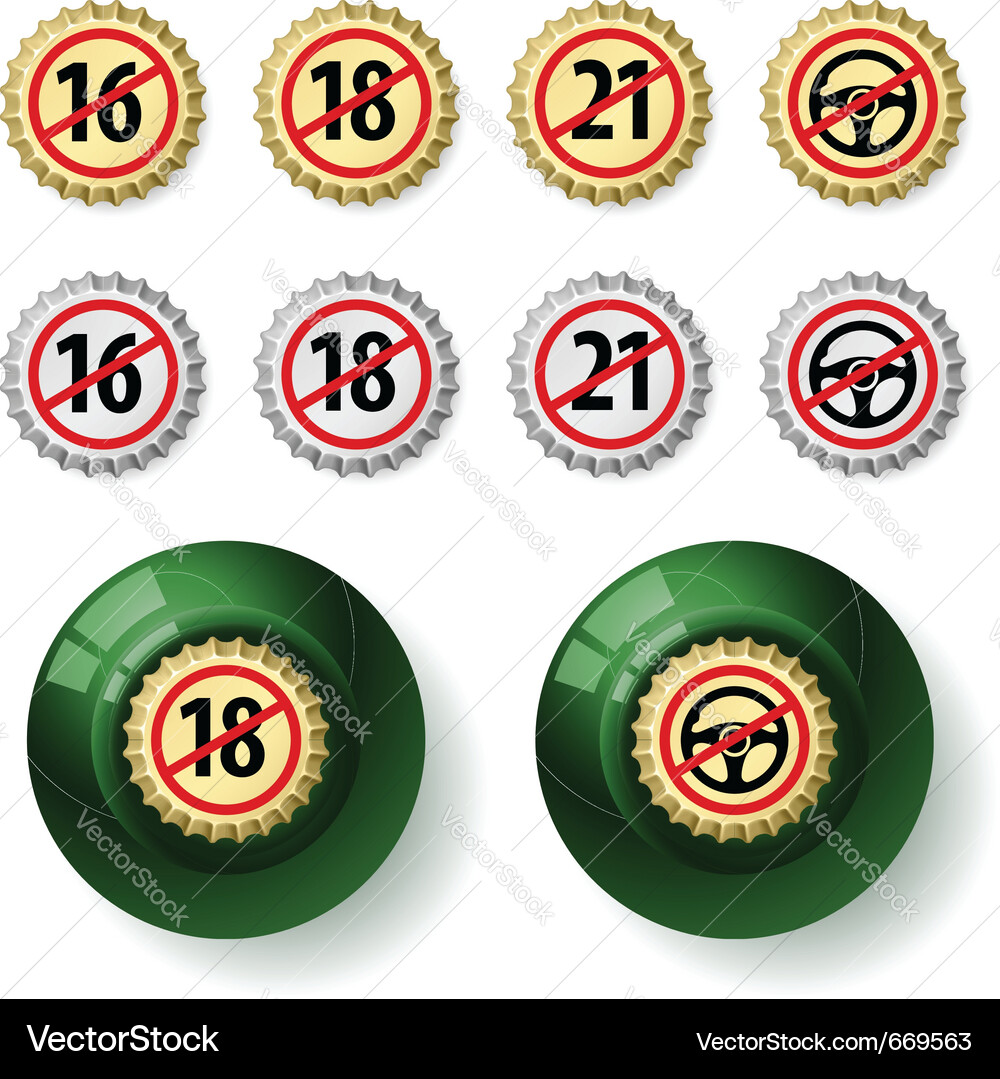 Bottle caps Vector Image