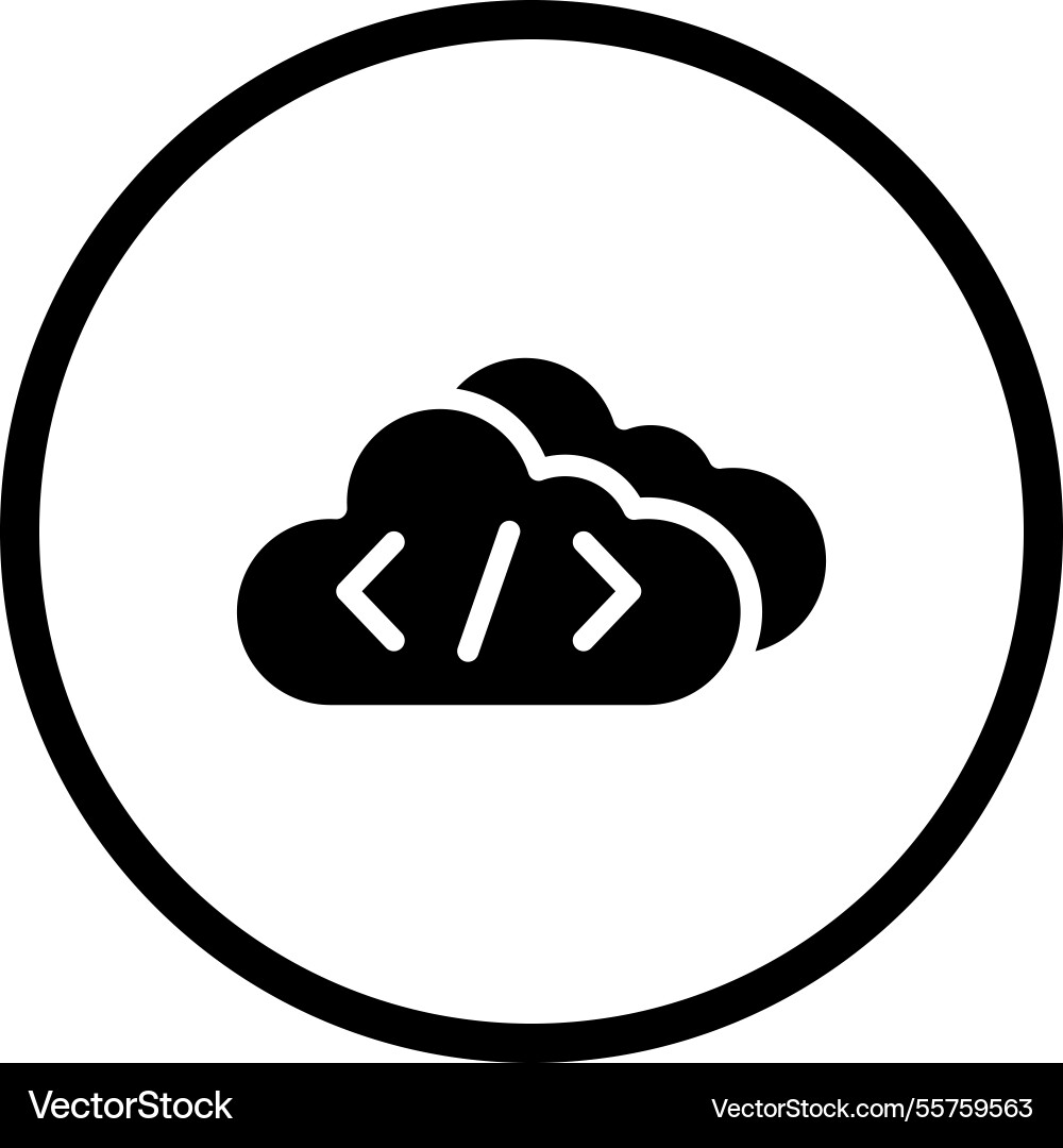 Cloud coding icon design vector image