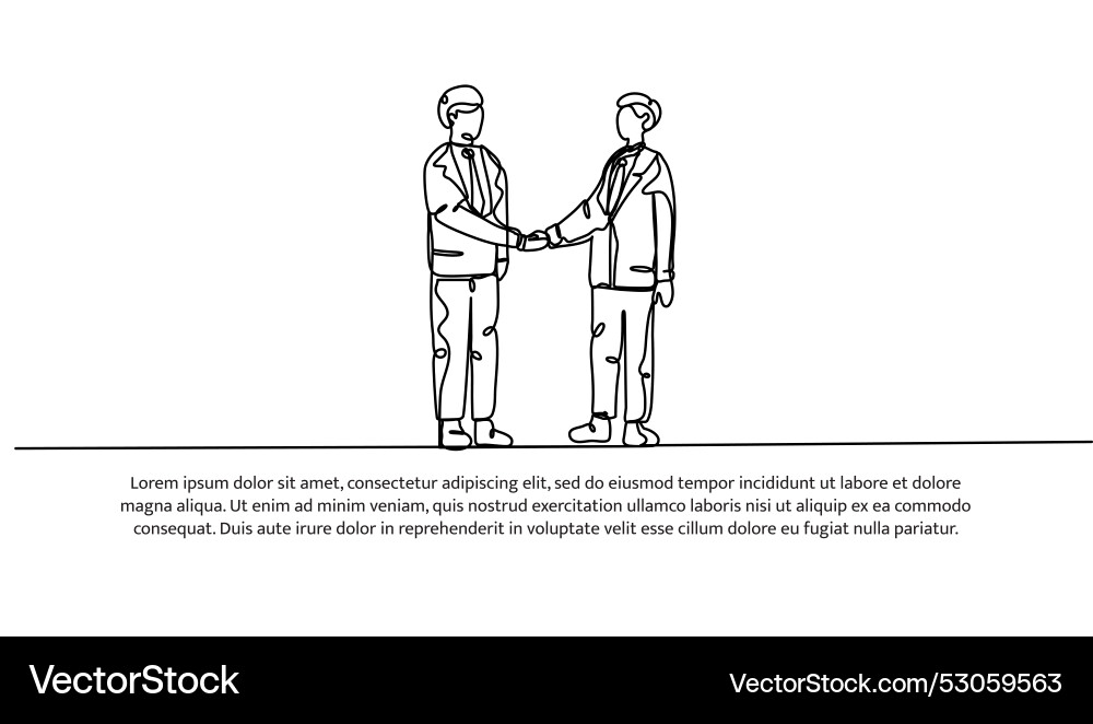 Continuous one line design of cooperation Continuous one line design of cooperation vector image