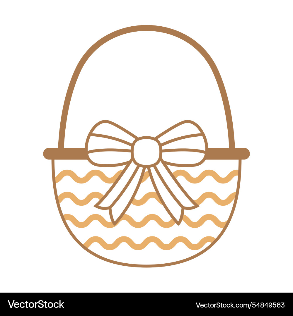 Empty easter wicker basket with large handle Vector Image