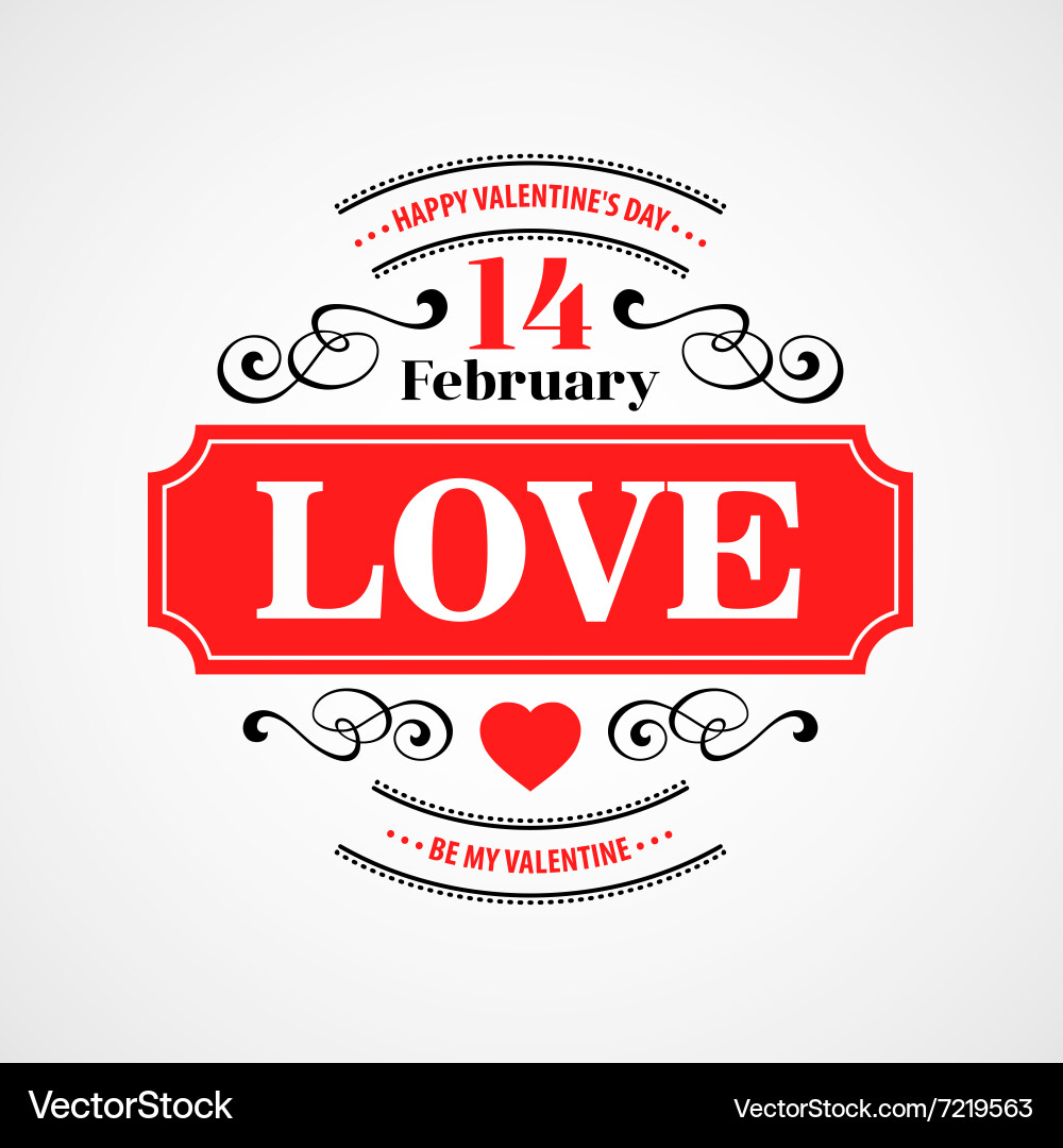 Happy valentine day typographical background Vector Image
