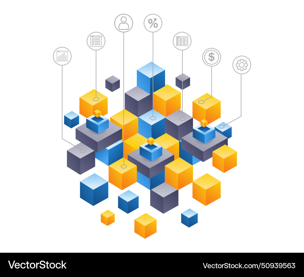 Internet business blockchain technology network Internet business blockchain technology network vector image