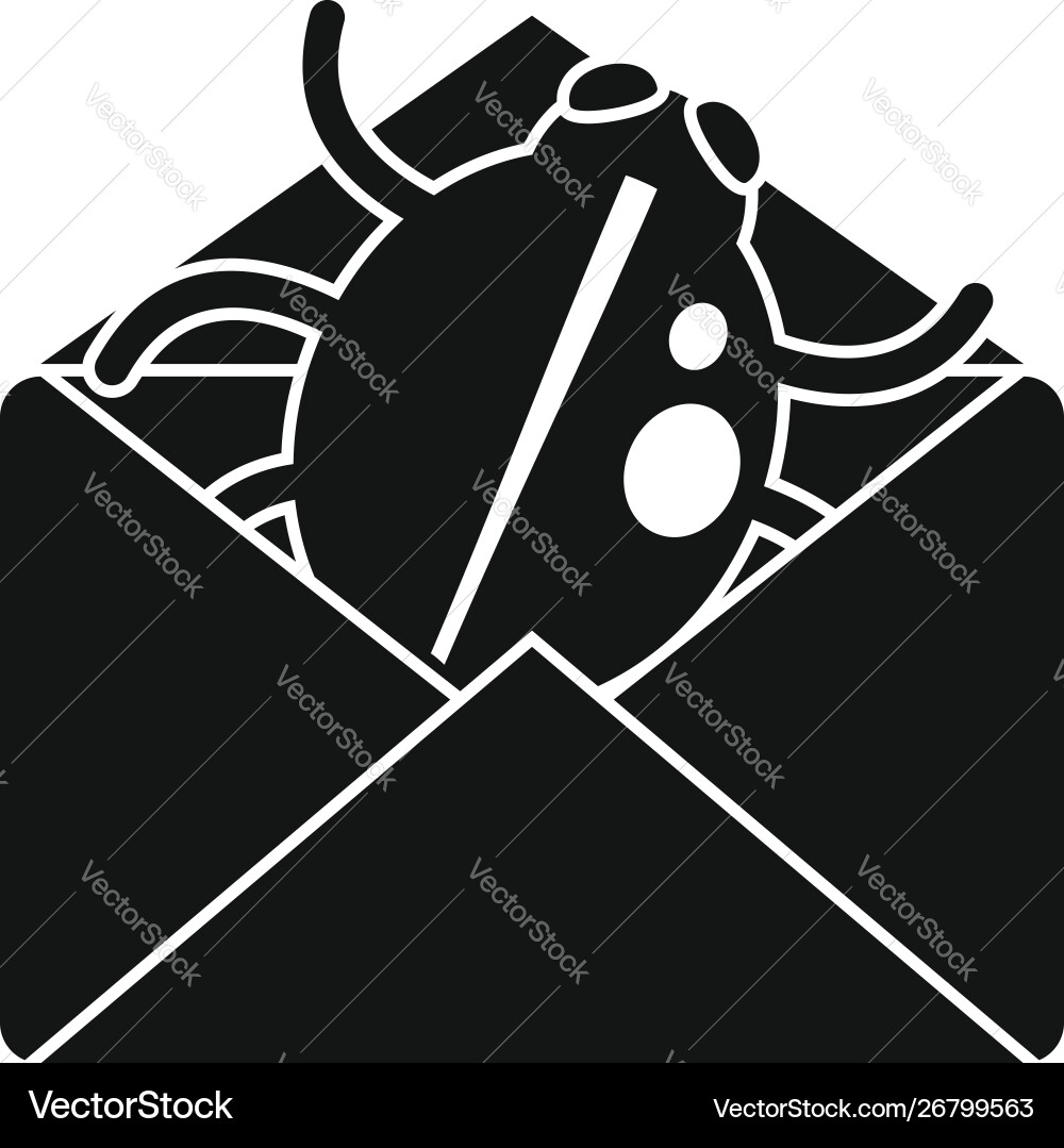 Mail bug icon simple style vector image